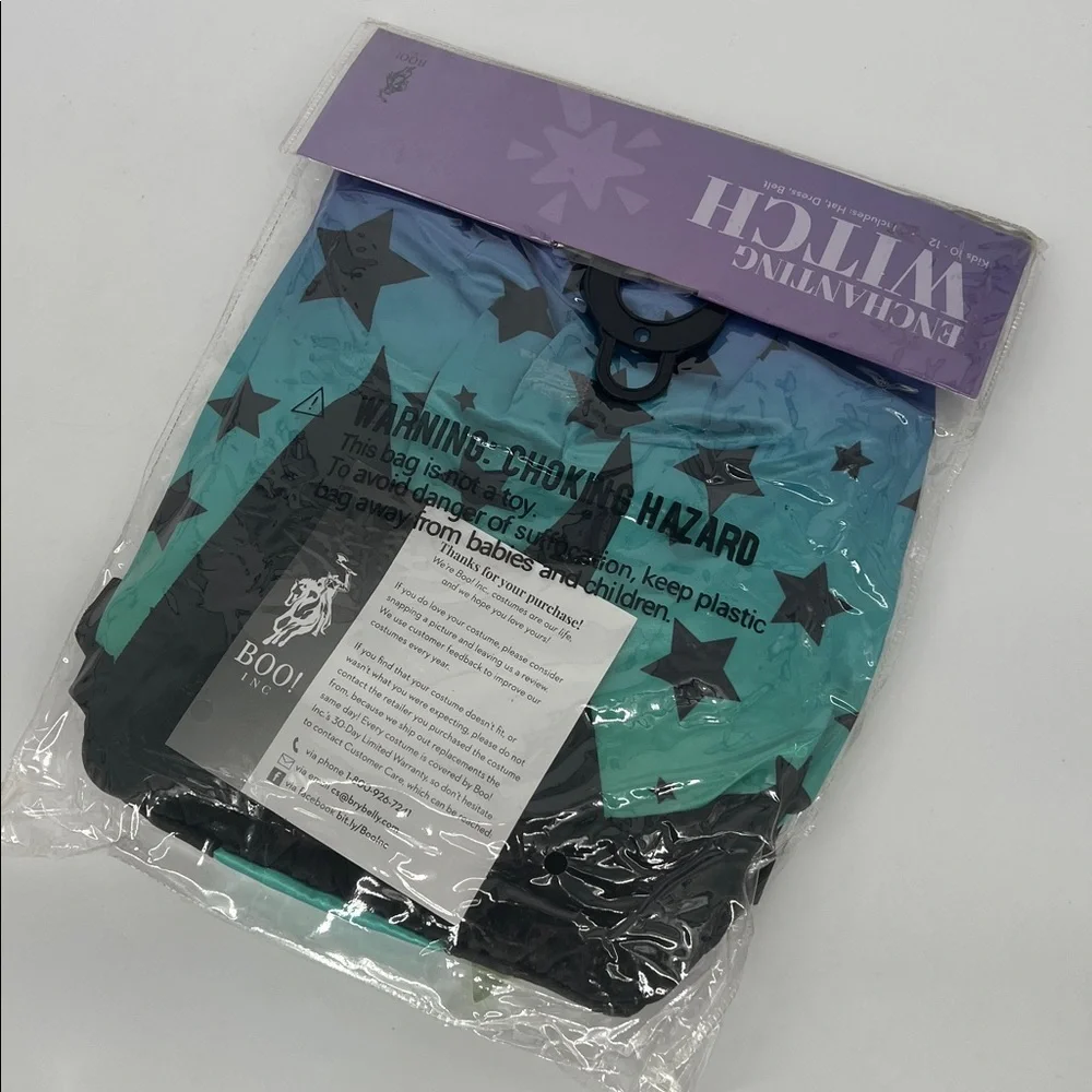 Boo! Inc. Enchanting Witch Costume Girls Size 10-12‎ Dress & Hat Halloween